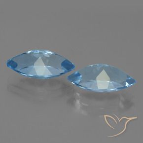Topaz Gemstones in 13.9 x 8 mm Size for Sale, Topaz Stones in Swiss Blue Color