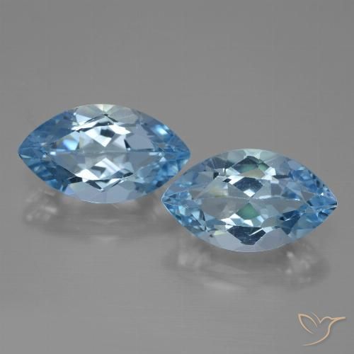 Azul medio Topacio Gema - 4.4ct Forma marquesa (ID: 438417)