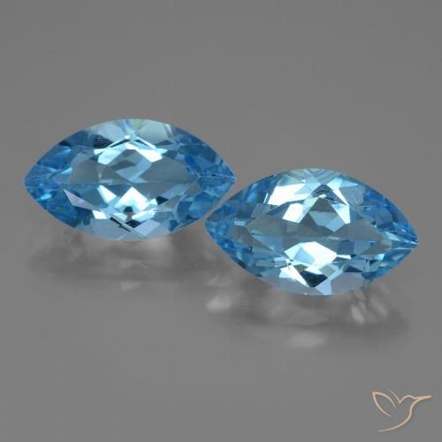 8.11ctw Natural Swiss Blue Topaz, Marquise, VVS-VS