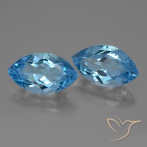 8.11 ctw Blue Topaz Stones, Natural Topaz in Marquise Facet Shape for Sale