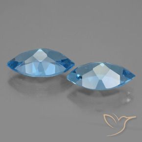 Topaz Gemstones in 13.9 x 8.2 mm Size for Sale, Topaz Stones in Swiss Blue Color