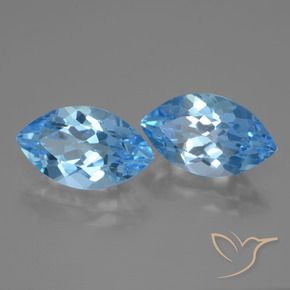 8.20 ctw Blue Topaz Stones, Natural Topaz in Marquise Facet Shape for Sale