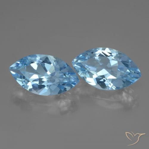 7.73 ctw Blue Topaz Stones, Natural Topaz in Marquise Facet Shape for Sale