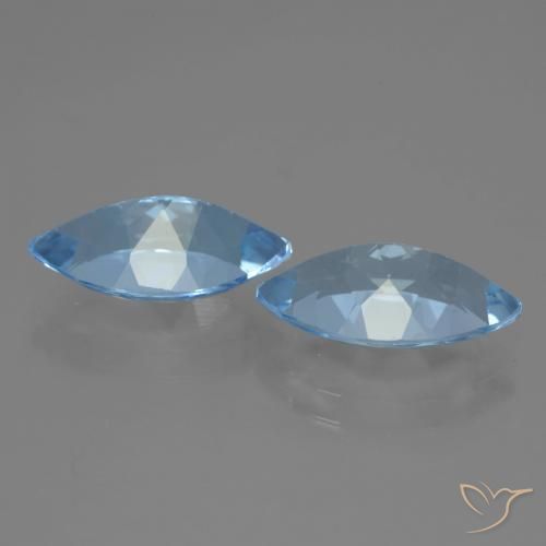 Topaz Gemstones in 13.9 x 8.2 mm Size for Sale, Topaz Stones in Swiss Blue Color