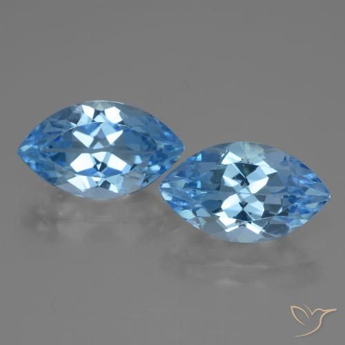 8.58ctw Natural Swiss Blue Topaz, Marquise, VVS
