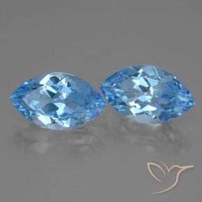 8.58 ctw Blue Topaz Stones, Natural Topaz in Marquise Facet Shape for Sale
