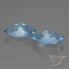 Topaz Gemstones in 14.1 x 8 mm Size for Sale, Topaz Stones in Swiss Blue Color