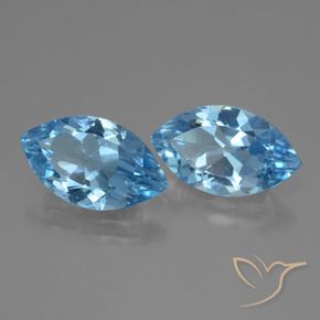 7.23 ctw Blue Topaz Stones, Natural Topaz in Marquise Facet Shape for Sale