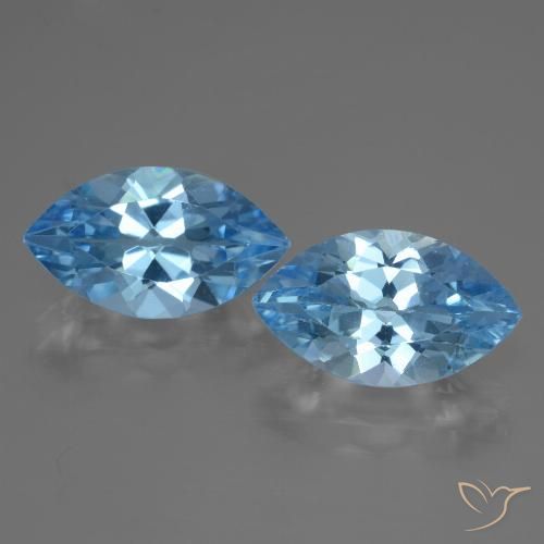 7.93 ct Swiss Blue Topaz, 14.1 x 8 mm Marquise Cut From Brazil, Photo A
