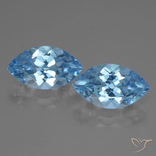 8.40ctw Natural Swiss Blue Topaz, Marquise, VVS
