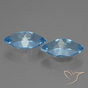 Topaz Gemstones in 14.2 x 8.1 mm Size for Sale, Topaz Stones in Swiss Blue Color