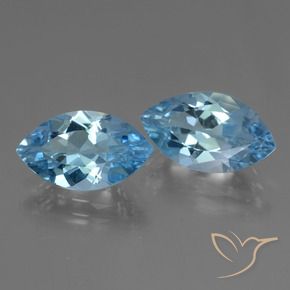 8.27 ctw Blue Topaz Stones, Natural Topaz in Marquise Facet Shape for Sale