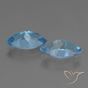 Topaz Gemstones in 14 x 8 mm Size for Sale, Topaz Stones in Swiss Blue Color