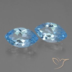 8.06 ctw Blue Topaz Stones, Natural Topaz in Marquise Facet Shape for Sale