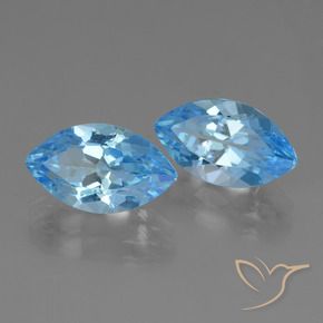 8.45 ctw Blue Topaz Stones, Natural Topaz in Marquise Facet Shape for Sale