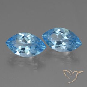 8.23 ctw Blue Topaz Stones, Natural Topaz in Marquise Facet Shape for Sale