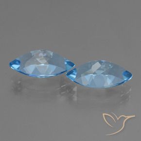 Topaz Gemstones in 13.9 x 8.1 mm Size for Sale, Topaz Stones in Swiss Blue Color