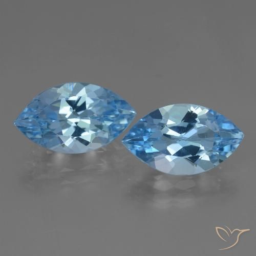 7.88 ct Loose Swiss Blue Topaz, 13.9 x 8 mm Marquise Cut From Brazil, Photo A