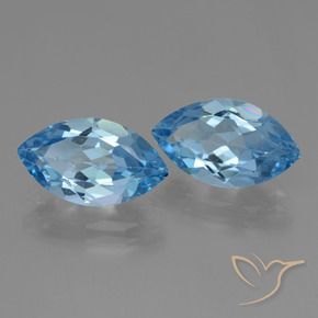 8.15 ctw Blue Topaz Stones, Natural Topaz in Marquise Facet Shape for Sale