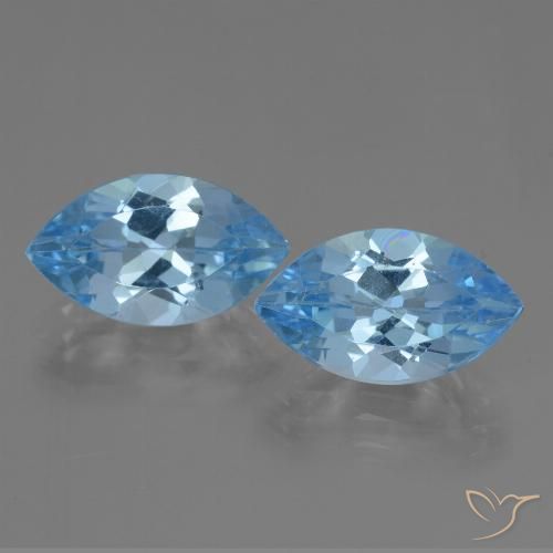 7.93 ct Swiss Blue Topaz, 13.8 x 8.1 mm Marquise Cut From Brazil, Photo A