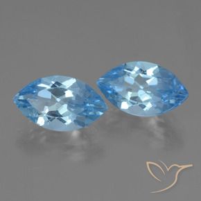 7.93 ctw Blue Topaz Stones, Natural Topaz in Marquise Facet Shape for Sale