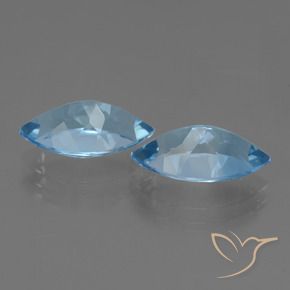 Topaz Gemstones in 13.9 x 8.1 mm Size for Sale, Topaz Stones in Swiss Blue Color