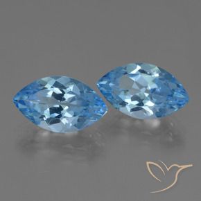 8.19 ctw Blue Topaz Stones, Natural Topaz in Marquise Facet Shape for Sale