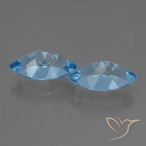 Topaz Gemstones in 13.9 x 8 mm Size for Sale, Topaz Stones in Swiss Blue Color