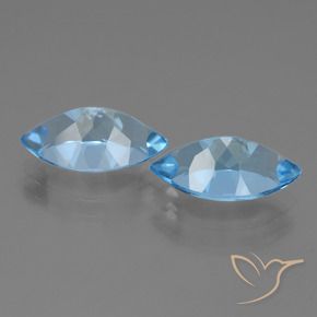 Topaz Gemstones in 14 x 8 mm Size for Sale, Topaz Stones in Swiss Blue Color