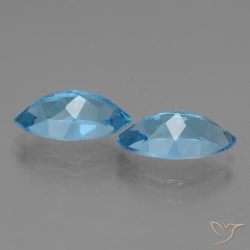 Topaz Gemstones in 14 x 7.9 mm Size for Sale, Topaz Stones in Swiss Blue Color