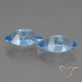 Topaz Gemstones in 14 x 8 mm Size for Sale, Topaz Stones in Swiss Blue Color