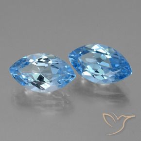 8.73 ctw Blue Topaz Stones, Natural Topaz in Marquise Facet Shape for Sale