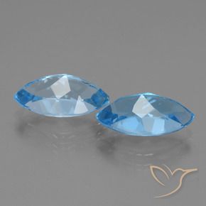 Topaz Gemstones in 13.8 x 8.1 mm Size for Sale, Topaz Stones in Swiss Blue Color