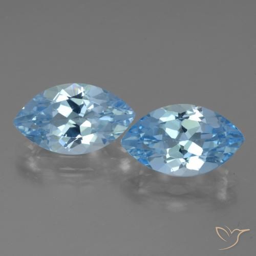 8.32 ct Sky Blue Topaz, 13.9 x 8.2 mm Marquise Cut From Brazil, Photo A