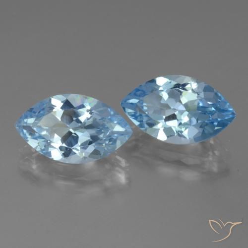 8.32 ctw Blue Topaz Stones, Natural Topaz in Marquise Facet Shape for Sale