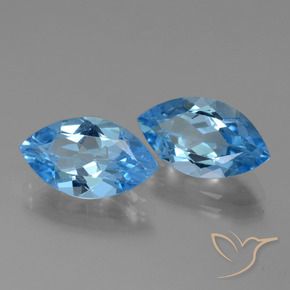 8.09 ctw Blue Topaz Stones, Natural Topaz in Marquise Facet Shape for Sale