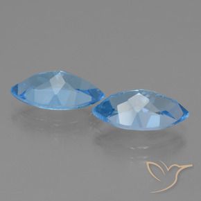 Topaz Gemstones in 14 x 8.1 mm Size for Sale, Topaz Stones in Swiss Blue Color