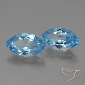 7.91 ctw Blue Topaz Stones, Natural Topaz in Marquise Facet Shape for Sale