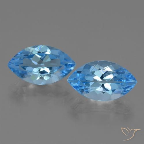 8.55ctw Natural Swiss Blue Topaz, Marquise, VVS-VS