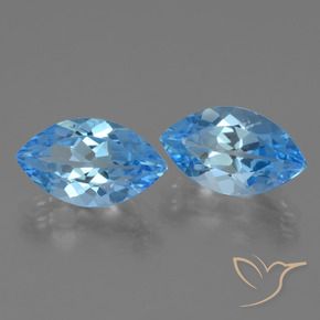 8.55 ctw Blue Topaz Stones, Natural Topaz in Marquise Facet Shape for Sale