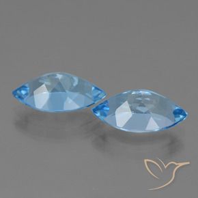 Topaz Gemstones in 14 x 8.1 mm Size for Sale, Topaz Stones in Swiss Blue Color