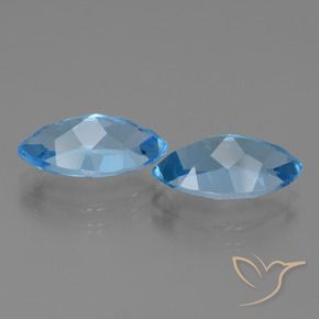 Topaz Gemstones in 14.1 x 8.1 mm Size for Sale, Topaz Stones in Swiss Blue Color
