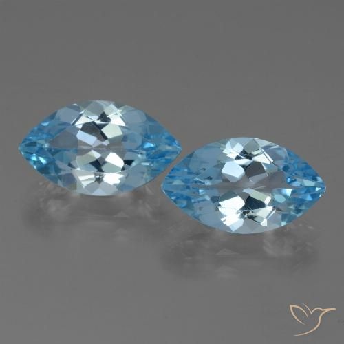 8.06 ctw Blue Topaz Gemstones, Topaz Gems in Marquise Facet Shape for Sale.