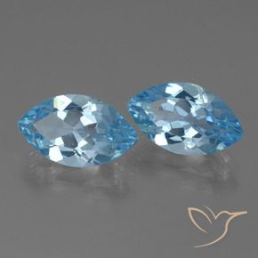 8.06 ctw Blue Topaz Stones, Natural Topaz in Marquise Facet Shape for Sale