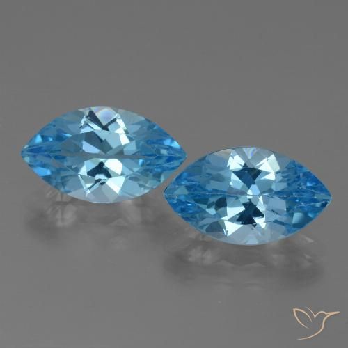 8.14ctw Natural Swiss Blue Topaz, Marquise, VVS-VS