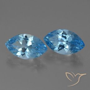 8.14 ctw Blue Topaz Stones, Natural Topaz in Marquise Facet Shape for Sale