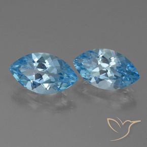 8.11 ctw Blue Topaz Stones, Natural Topaz in Marquise Facet Shape for Sale