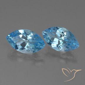 8.32 ctw Blue Topaz Stones, Natural Topaz in Marquise Facet Shape for Sale