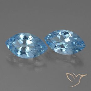 8.06 ctw Blue Topaz Stones, Natural Topaz in Marquise Facet Shape for Sale