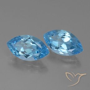8.32 ctw Blue Topaz Stones, Natural Topaz in Marquise Facet Shape for Sale